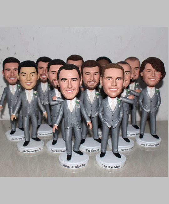 Custom bobbleheads dolls for bestman groomsmen - Click Image to Close